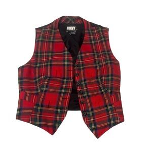 DKNY plaid vest